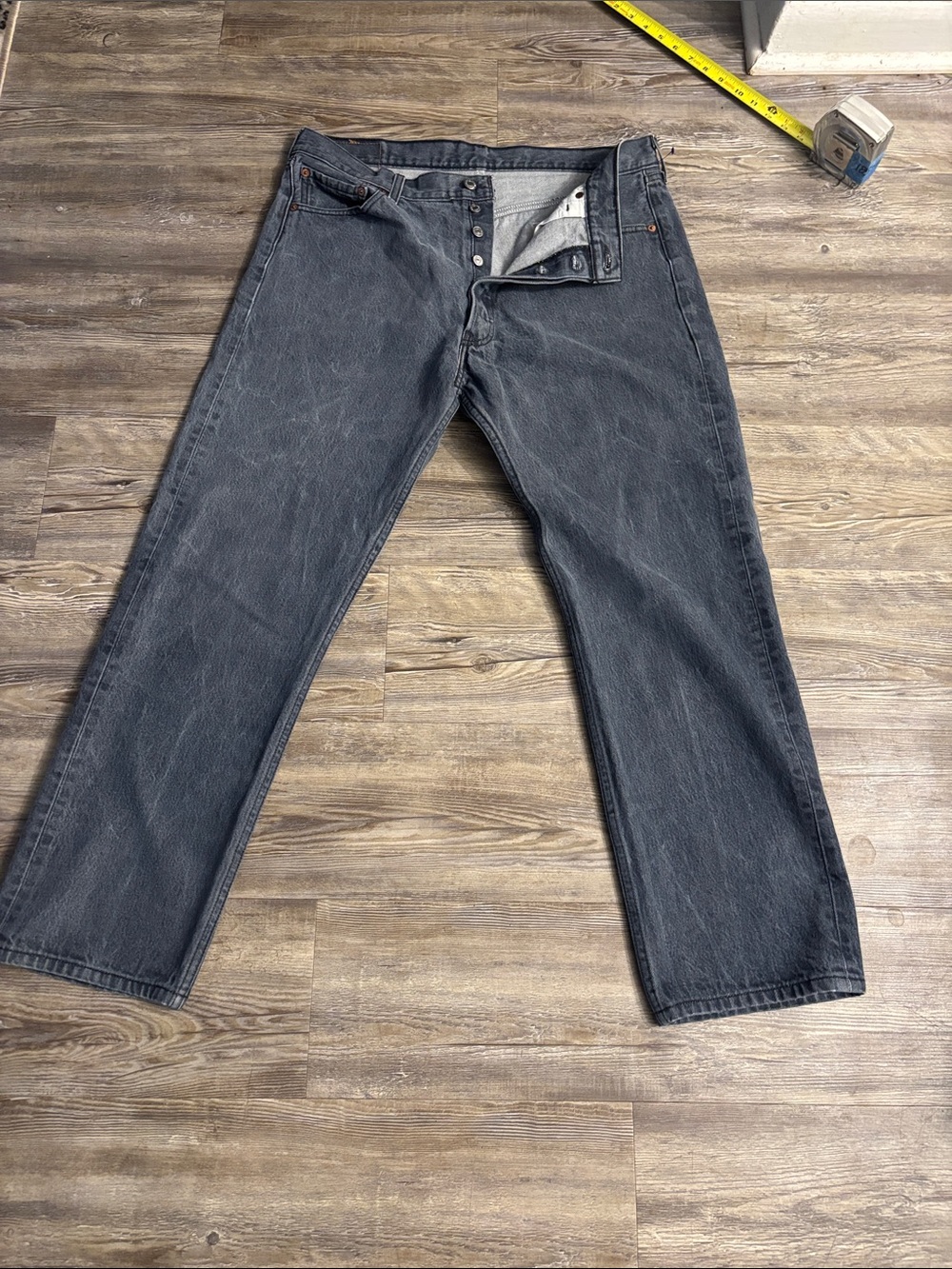 2004 Levi's 501 Button Fly Men's Charcoal Gray Straight-Leg Jeans